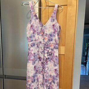 Bella Dahl linen dress, XS, in periwinkle & iris tones